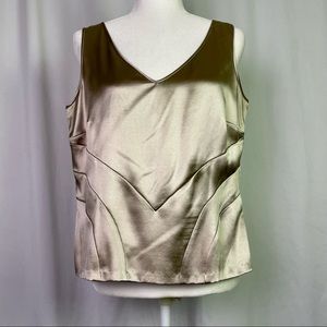 Silk Y2K Vintage Jones New York Deep V-Neck Tank Top Size 12 Large